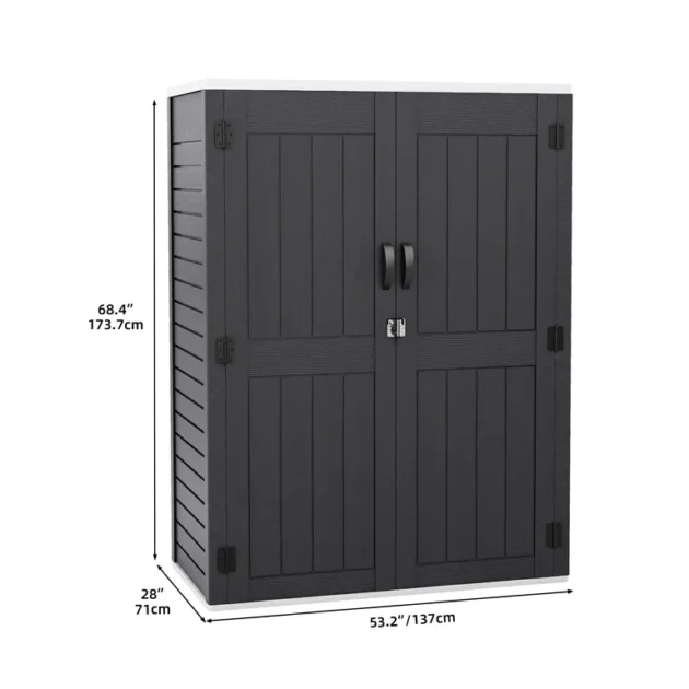4 ft. W x 2 ft. D Polyethylene Plastic Vertical Tool Shed - Image 2