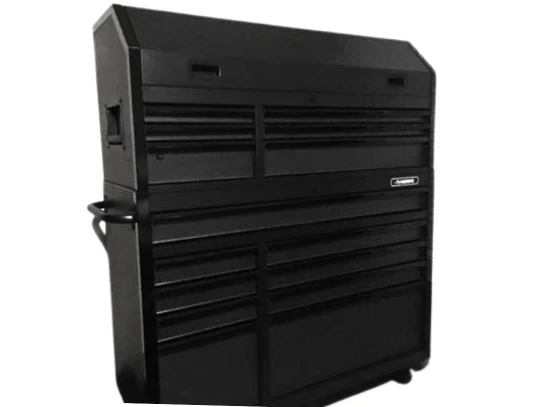 52 In. W X 21.5 In. D Heavy Duty 15-Drawer Combination Rolling Tool Chest Top Tool Cabinet with LED Light in Matte Black - Image 2