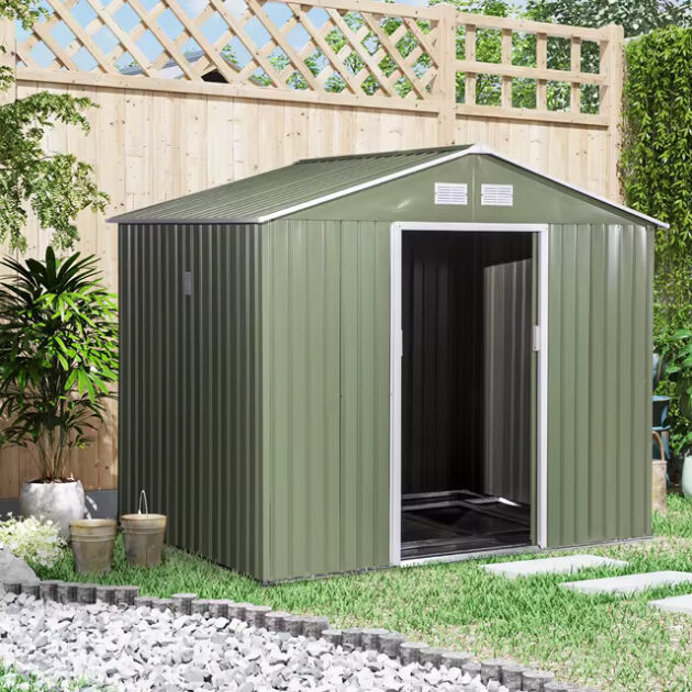 9 ft. W x 6 ft. D Galvanized Steel Storage Shed - Image 2