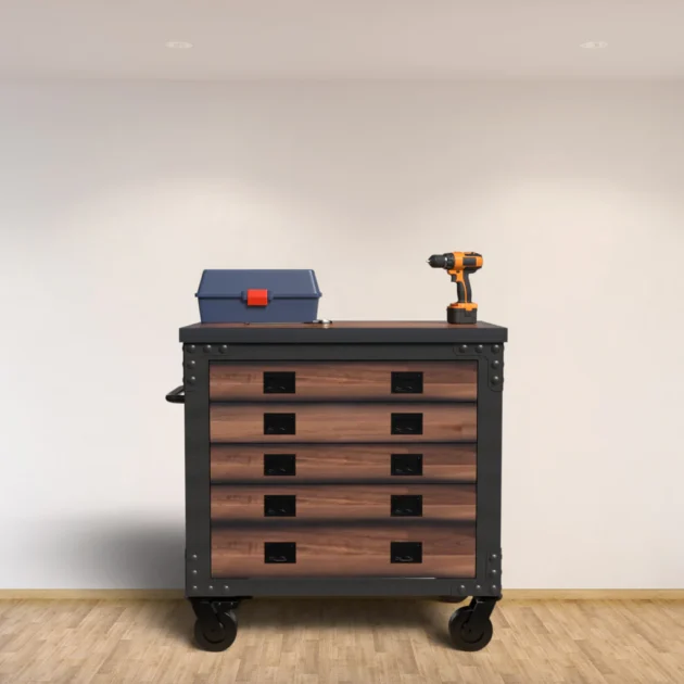 36 In. 5-Drawer Wood Top Roller Cabinet Tool Chest - Image 2